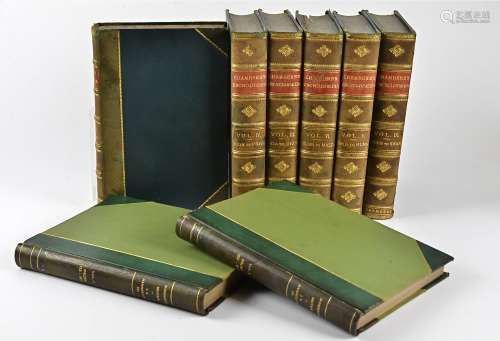A set of Victorian 'Chambers Encyclopaedias', with half Moroccan binding, together with another
