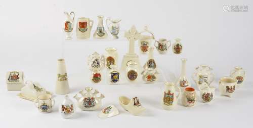 A large quantity of crested china, representing Guildford, Waltham Abbey, Edinburgh and others,