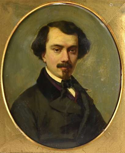 A 19th Century oil on board, portrait of a gentleman, signed and dated (lower left) 'A. de M--uries,