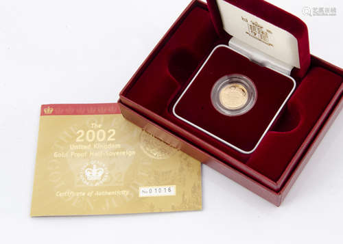 An Elizabeth II gold proof half sovereign, dated 2002, in box with certificate