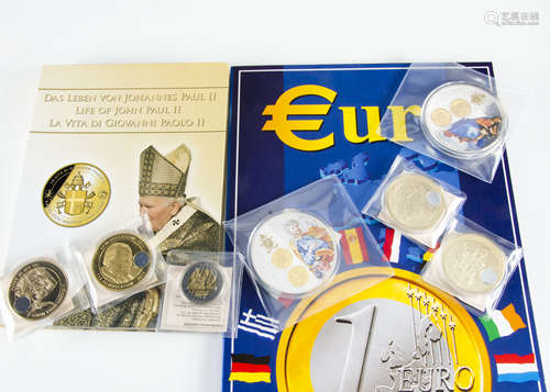 A collection of modern medallions, including seven relating to the Vatican, including a set of