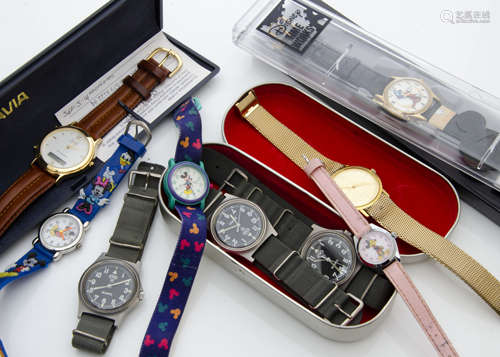 A group of wristwatches, including three CWC military style quartz examples, a manual wind Favre