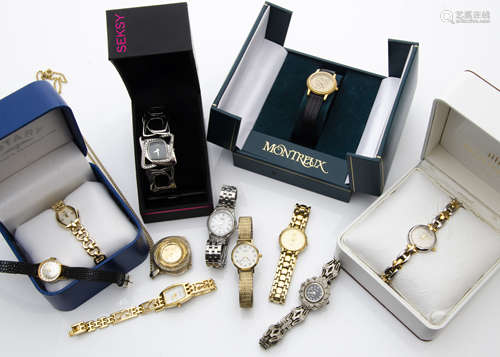 A collection of modern ladies wristwatches, various makers and styles, some fashion watches,