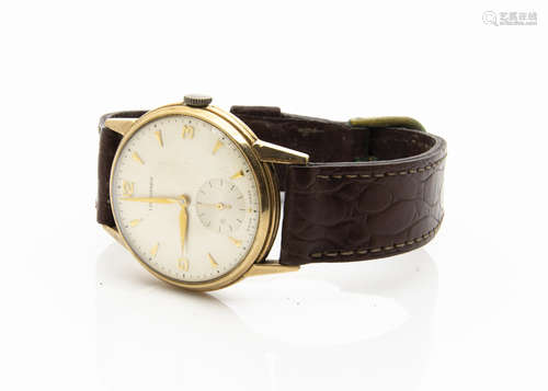 A 1950s Longines 9ct gold cased gentleman's wristwatch, 34mm case, hallmarked 1953, no engraving