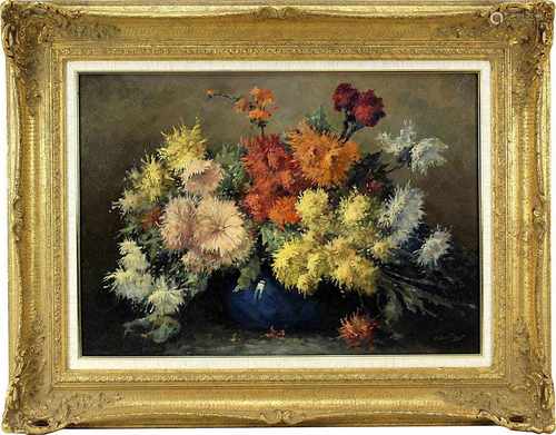 Pinot, Alfred (Saint-Gilles 1875 - 1962 Ixelles, Belgien) Blumenstillleben mit Chrysanthemen und