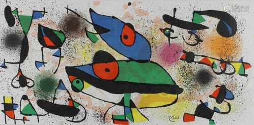 Miro, Joan (Montroig 1893 - 1983 Palma de Mallorca), Sculptures, Farblithographie, 1974, im Stein