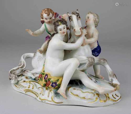 Figurengruppe Meissen, Ende 19. Jh., allegorische oder mythologische Szene mit junger Schönen,