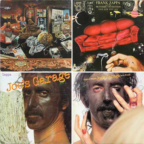 Frank Zappa, 5 Vinyl - Schallplatten: Frank Zappa, The Mothers of Invention, Over - nite Sensation,