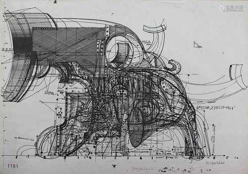 Luginbühl, Bernhard (Bern 1929 - 2011 Langau im Emmental), Grosser Zyklop, 1967, Serigrafie, am unt.