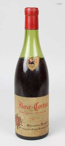 Eine Flasche 1955er Aloxe - Corton, Bourgogne Jacques Borella Négociant á Pulnigny-Montrachet (