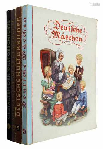 Vier Klebebilderalben 1933 - 1939: Deutsche Märchen Cigaretten - Bilderdienst Hamburg 1939; Deutsche