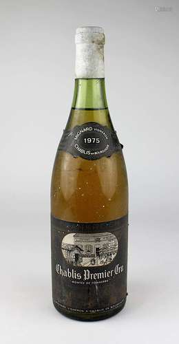 1 Flasche 1975 Chablis Premier Cru, Bourgogne, Mignard Vigneron, Füllhöhe Halsansatz - unterer