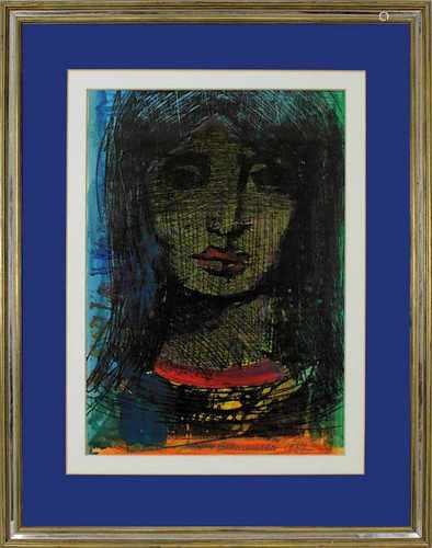 Lackenmacher, Otto (Saarbrücken 1927 - 1988 Saarbrücken), Porträt einer jungen Frau, Tempera, am