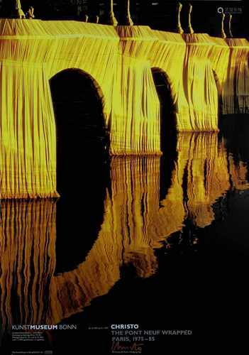 Christo (geb. Gabrowo 1935), The Pont Neuf Wrapped, Plakat zur Ausstellung Bonn 1993-1994, am