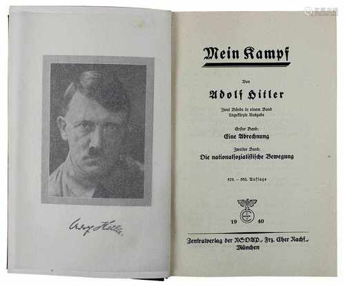 Hitler, Adolf, Mein Kampf, 2 Bände in einem Band, 578. - 582. Auflage, München Zentralverlag der