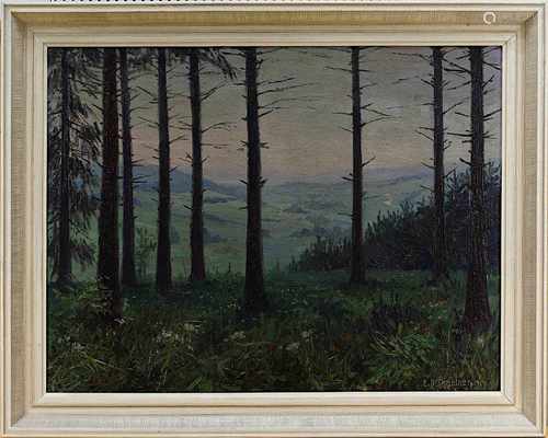 Thaetner, Emil Otto (geb. 1888 Hannover), Waldlandschaft, Öl/Lwd., rechts unten signiert und datiert