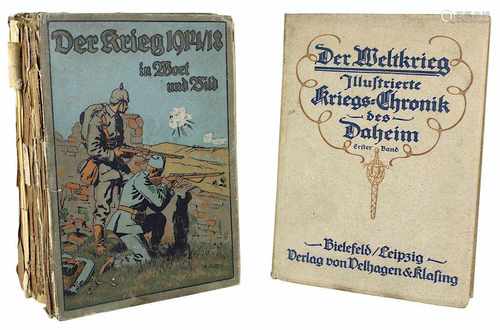 Der Krieg 1914/18 in Wort und Bild, Band 1 - 3, Berlin u.a. 1916 - 1919, reich illustrierte