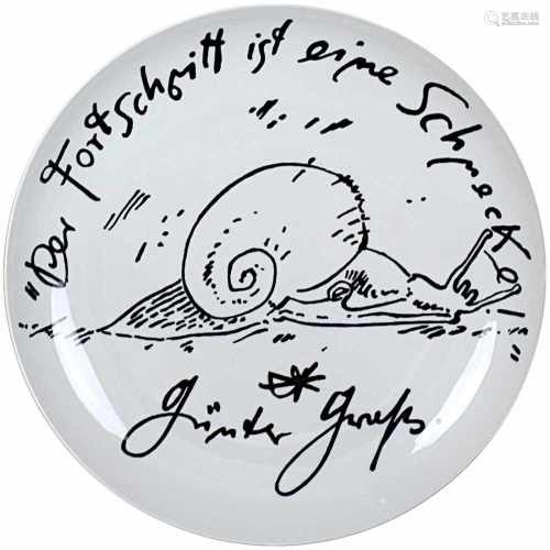 Künstlerteller Rosenthal - Günter Grass 2. H. 20. Jh., 