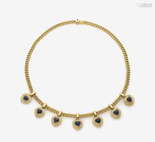 A Diamond and Sapphire Necklace
