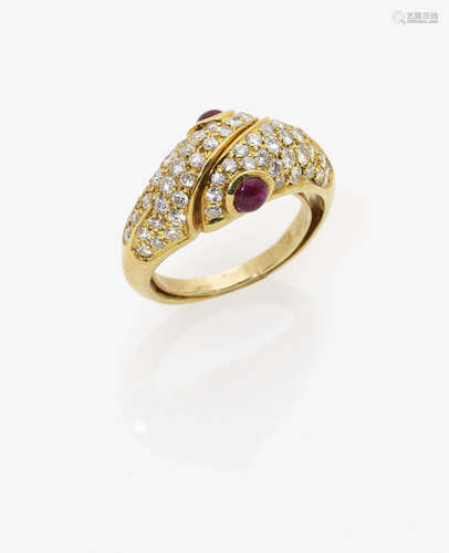 A Ruby and Diamond Ring