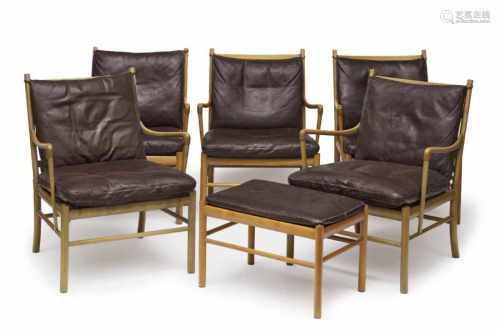 Five armchairs 'Colonial armchair PJ 149'