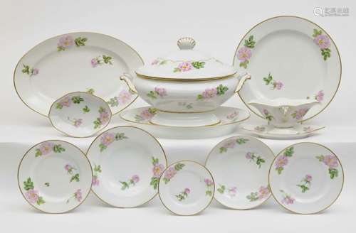 A 62-piece ''Wild Rose'' dinner service