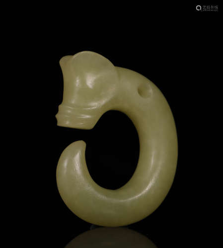 Hongshan Culture - Carved C Shape Jade Dragon