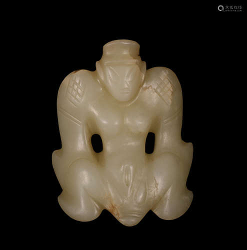 Hongshan Culture - Carved Jade Immortal Figure