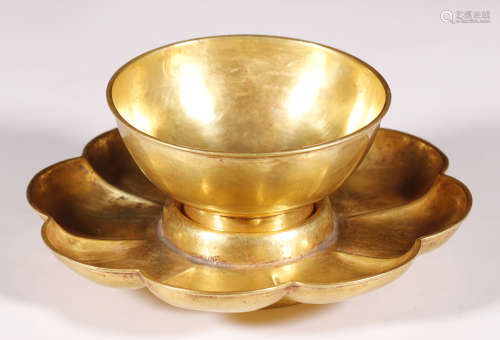 Liao Dynastyy - Set of Pure Gold Teacup with Saucer