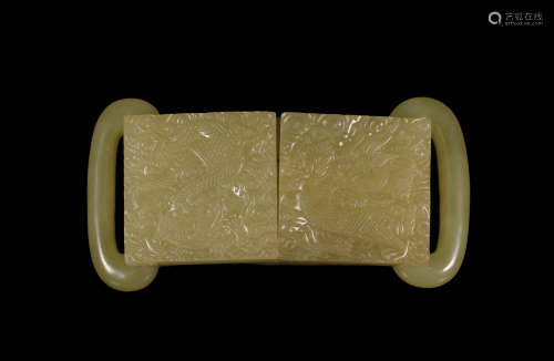 Qing Dynastyy - A Yellow Hetian Jade Buckle
