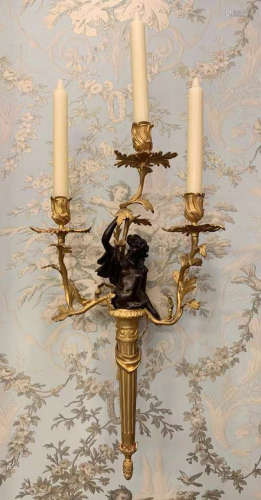 Pair of 19th Century French Gilt Candle Stand
