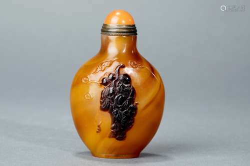 Qing Dynastyy - Colored Agate Snuff Bottle