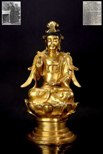 Liao Dynastyy - A Gilt Avalokitesvara Statue