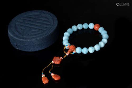Qing Dynastyy - Sapphire Stone Beads Bracelet
