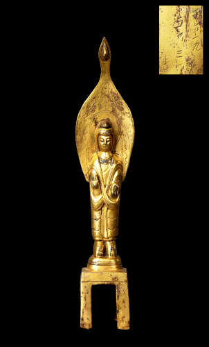 Northern Qi - Gilt Standing Buddha Statue