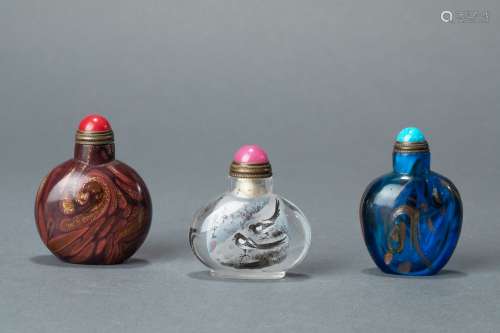 Qing Dynastyy - Set of Colored Snuff Bottle