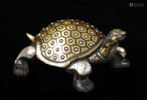 Warring State -  Gold Silver on Bronze Turtle