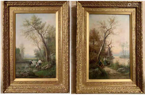 Pair of 19th Century French Oil Painting