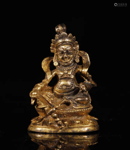 Qing Dynastyy - Gilt God of Wealth Statue