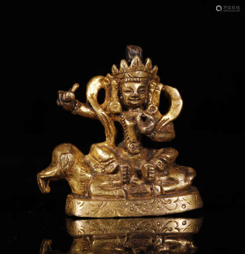 Qing Dynastyy - Gilt Samantabhadra Statue