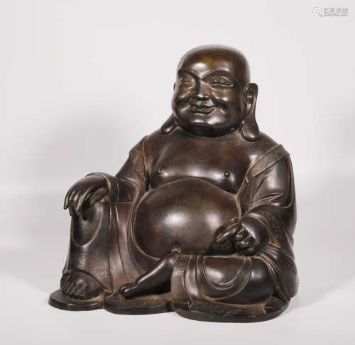 Qing Dynastyy - Bronze Maitreya Buddha Statue