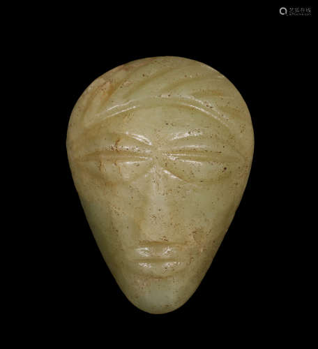 Hongshan Culture - Carved Jade Figure Face