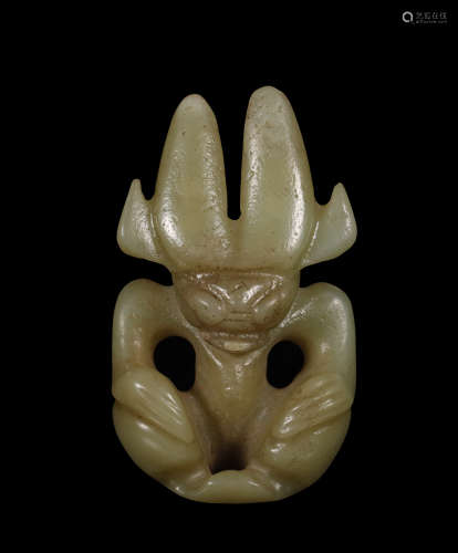 Hongshan Culture - Carved Jade Sun Figure