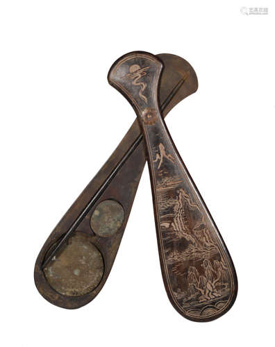 Qing Dynastyy - Carved Rosewood Scale