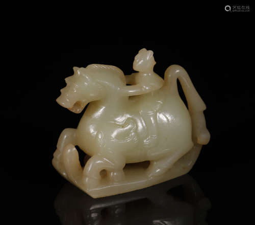 Han Dynastyy - Carved Jade Figure on Horse