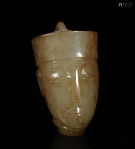 Han Dynastyy - Carved Jade Figure Face