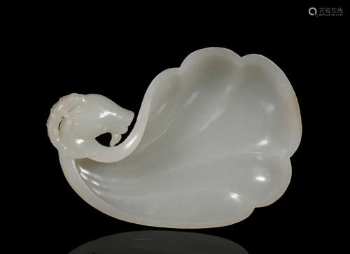 Qing Dynastyy - Sheep Shape Hetian Jade Brush Wash