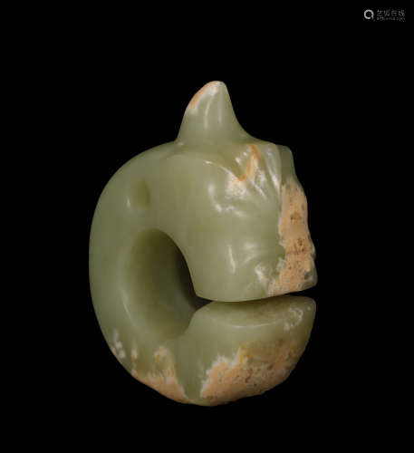 Hongshan Culture-Carved C Shape Jade Dragon