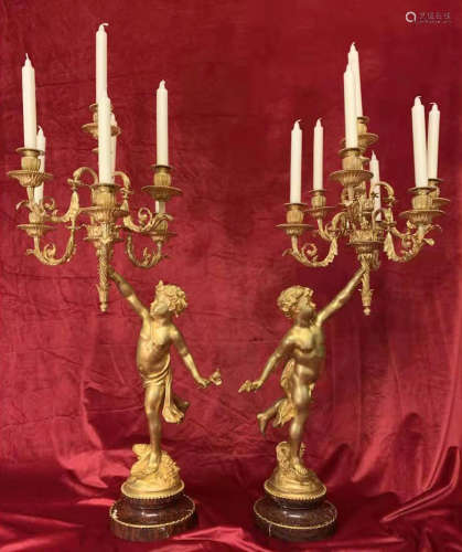 19th Century French Candle Stand by L. Gregoire & Bouret