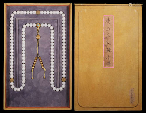 Qing Dynastyy-Pure Gold and Hetian Jade Court Necklace